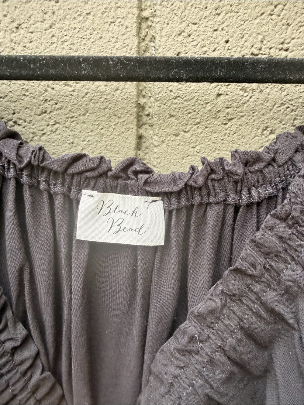 Black Off-Shoulder Ruffle Top - Picture 2 of 3